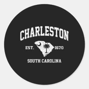 Charleston South Carolina Sc Staat Athletic Style Runder Aufkleber