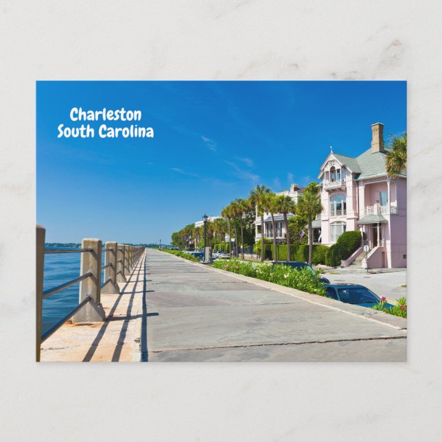 Charleston, South Carolina Schöner Strand, Pier Postkarte (Vorderseite)
