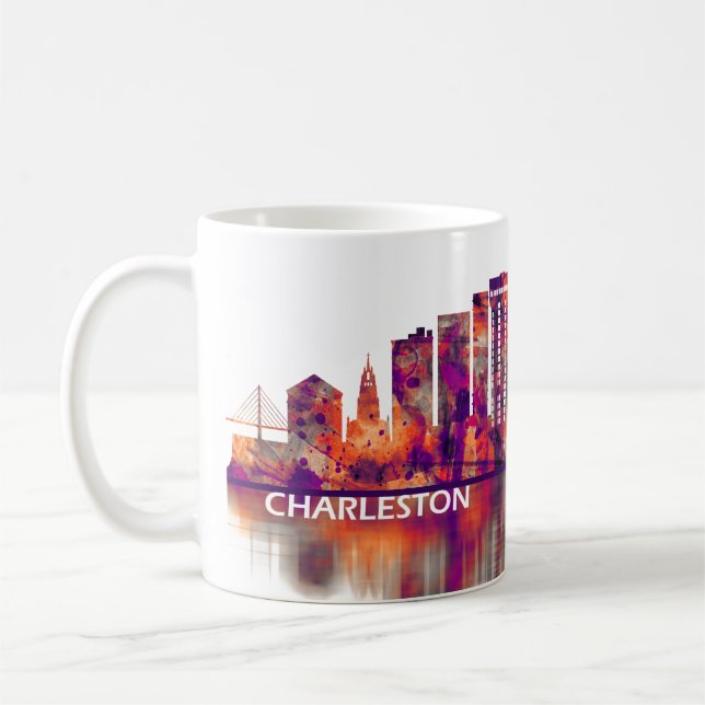 Charleston South Carolina Skyline Kaffeetasse (Links)