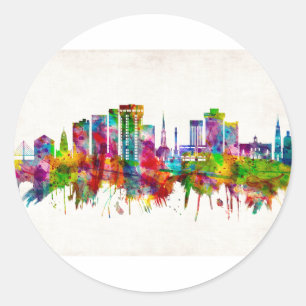 Charleston South Carolina Skyline Runder Aufkleber