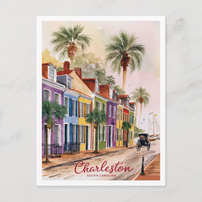 Charleston, South Carolina Street Painting Postkarte (Vorderseite)