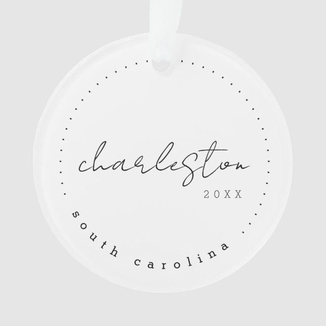 Charleston South Carolina Travel USA Simple Ornament (Vorderseite)