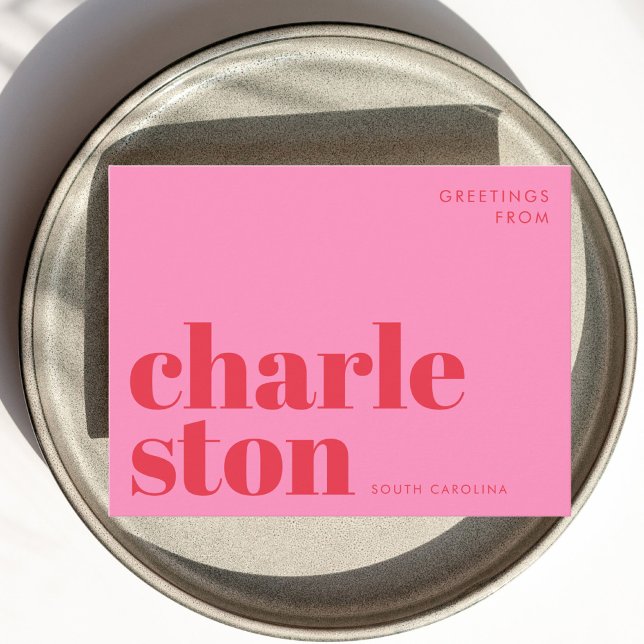 Charleston South Carolina Typografie Postkarte (Von Creator hochgeladen)