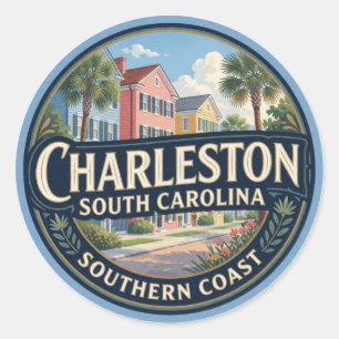 Charleston South Carolina USA Historische Küste Re Runder Aufkleber