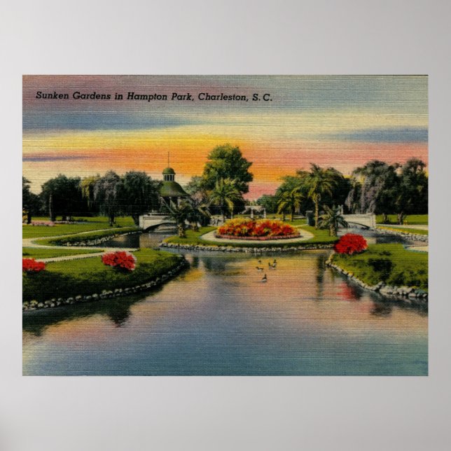 Charleston, South Carolina, Vintag Poster (Vorne)