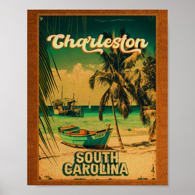 Charleston South Carolina Vintag Retro Souvenir Poster (Vorne)