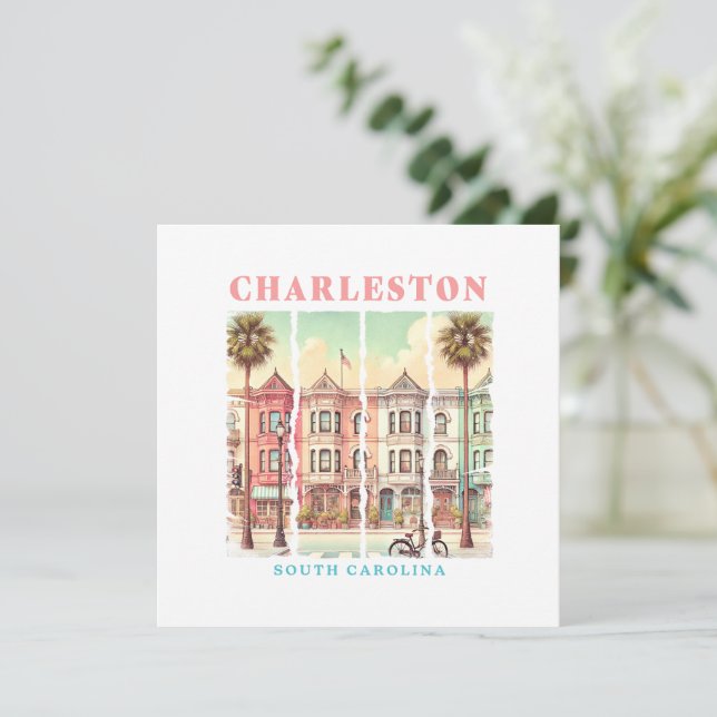 Charleston, South Carolina - Vintage King Street (Stehend Vorderseite)