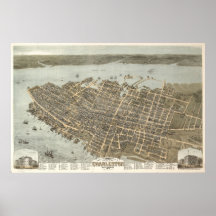 Charleston, South Carolina, Vintages Kartenplakat