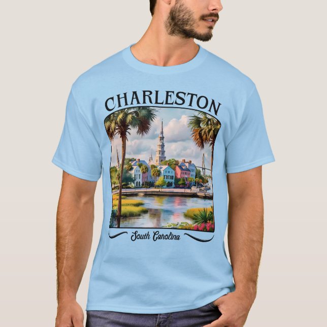 Charleston South Carolina Watercolor T-Shirt (Vorderseite)