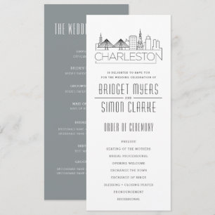 Charleston Stylisé Skyline Programme de mariage