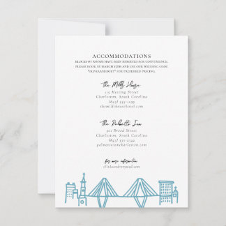 Charleston Toile Border in Blue Unterkünfte Mitteilungskarte