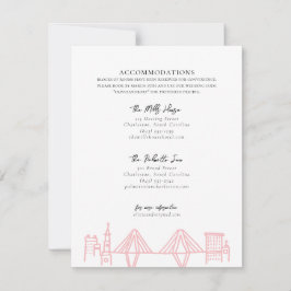 Charleston Toile Border in Pink Unterkünfte Mitteilungskarte