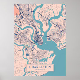 Charleston - Vereinigte Staaten - Breezy City Map Poster