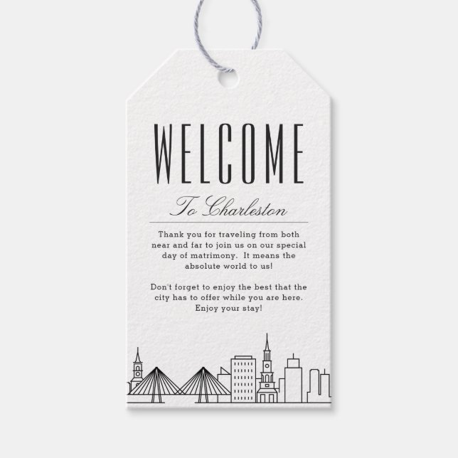 Charleston Wedding | Begrüßungstipps Geschenkanhänger (Vorderseite)