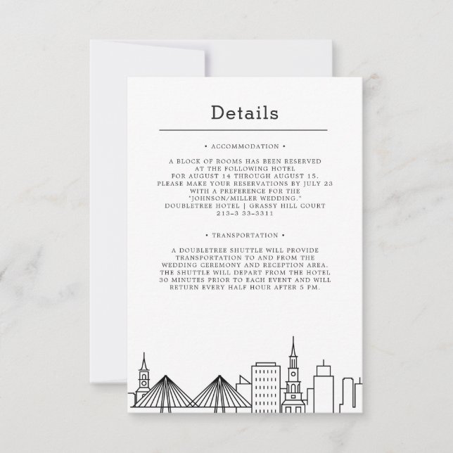 Charleston Wedding | Gästedaten Einladung (Vorderseite)
