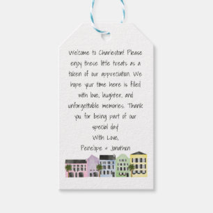 Charleston Wedding Welcome Message Hotel Geschenkanhänger