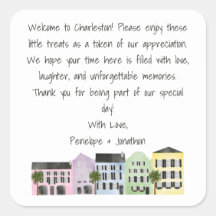 Charleston Wedding Welcome Message Hotel