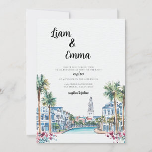 Charleston Wedding Zieleinladung Einladung