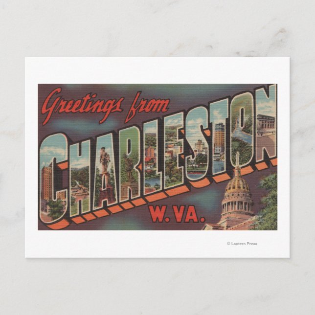 Charleston, West Virginia - Große Briefszenen Postkarte (Vorderseite)