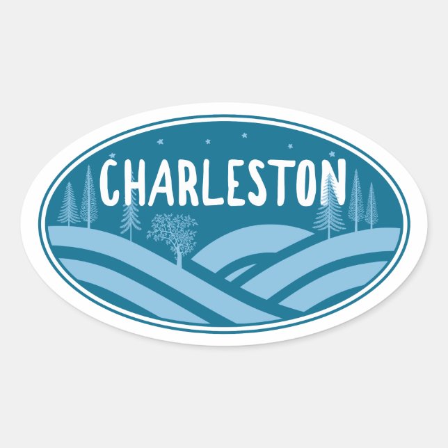 Charleston West Virginia Outdoors Ovaler Aufkleber (Vorderseite)