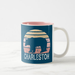 Charleston West Virginia Retro Bär Zweifarbige Tasse
