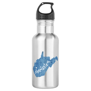 Charleston West Virginia Wood Grain Edelstahlflasche