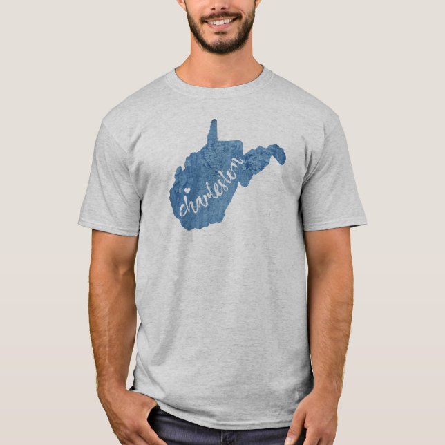Charleston West Virginia Wood Grain T-Shirt (Vorderseite)