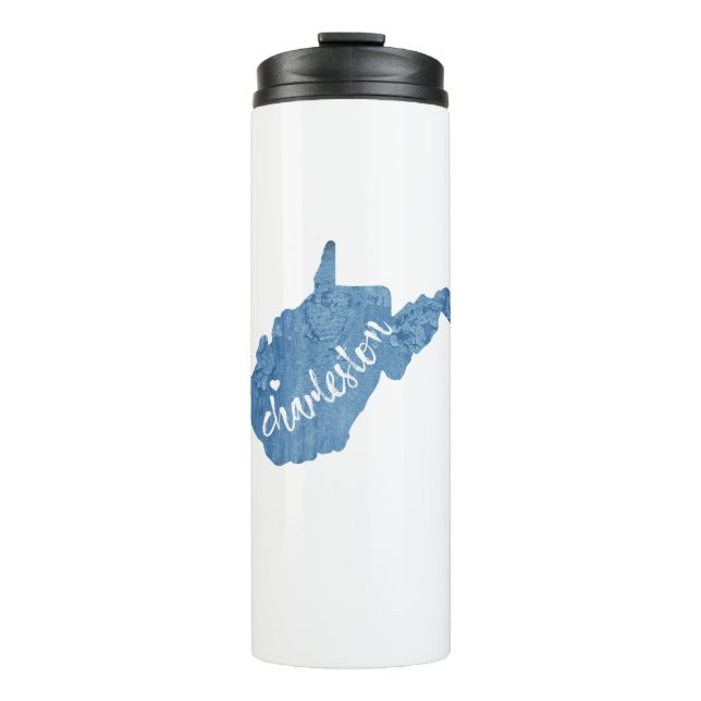 Charleston West Virginia Wood Grain Thermosbecher (Vorderseite)