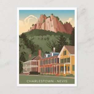 Charlestown Nevis Vintag Postkarte