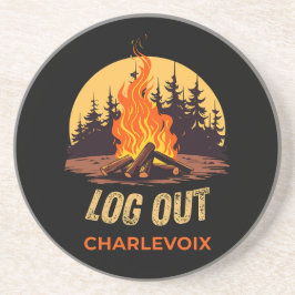 Charlevoix Michigan Lagerfeuer Getränkeuntersetzer