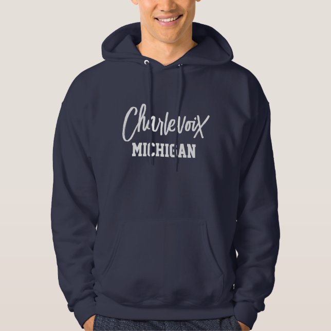 Charlevoix Michigan Printed Hoodie (Vorderseite)