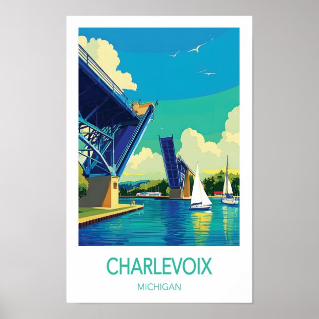 Charlevoix-Reiseposter, Michigan Poster (Vorne)