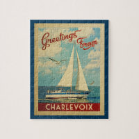 Charlevoix Segelboot-Vintage Reise Michigan