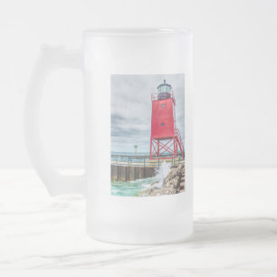 Charlevoix South Pierhead Lightouse Mattglas Bierglas