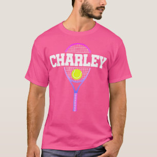 Charley Name Tennis Player Girls Ball und Racket S T-Shirt