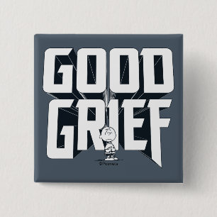 Charlie Brown "Good GTrauer" Rock Band T-Shirt Gra Button