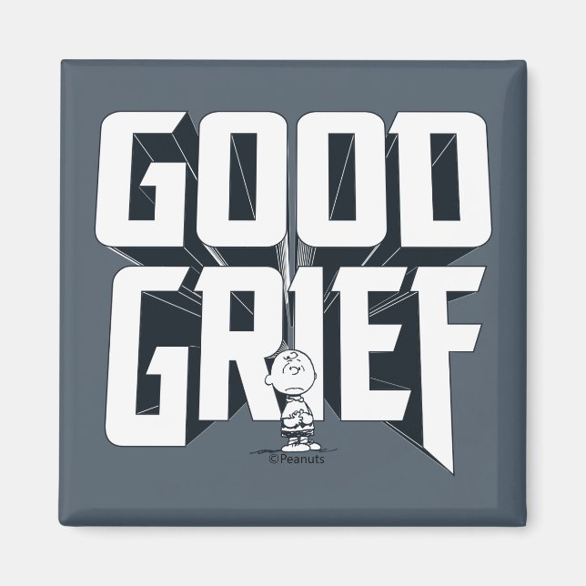 Charlie Brown "Good GTrauer" Rock Band T-Shirt Gra Magnet (Vorne)