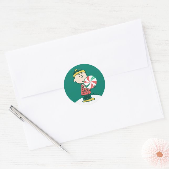Charlie Brown Peppermint Candy Runder Aufkleber (Umschlag)