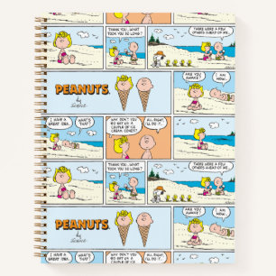 Charlie Brown & Sally Ice Cream am Strand Notizbuch