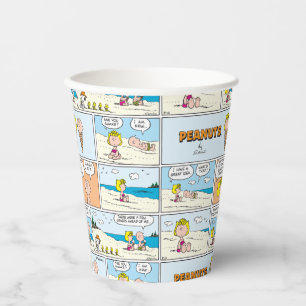Charlie Brown & Sally Ice Cream am Strand Pappbecher