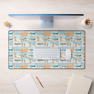 Charlie Brown & Sally Ice Cream am Strand Schreibtischunterlage