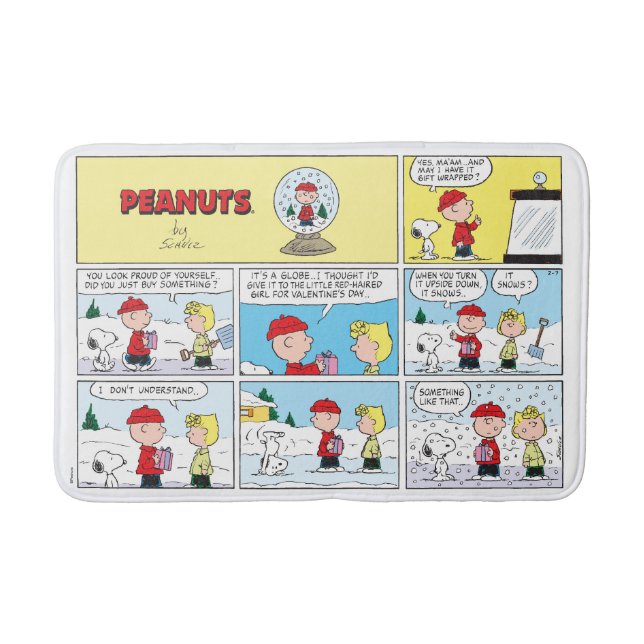 Charlie Brown | Schneekugel Badematte (Vorderseite)