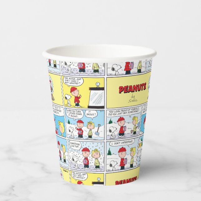 Charlie Brown | Schneekugel Pappbecher (Vorderseite)