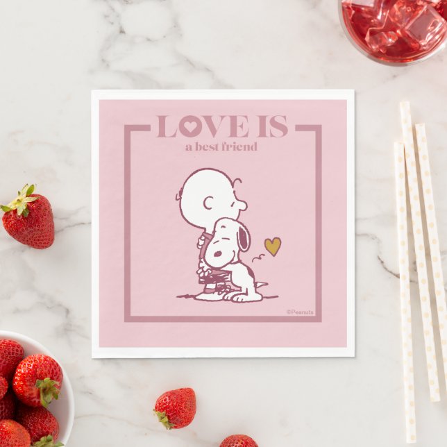 Charlie Brown & Snoopy - Liebe ist ein bester Freu Serviette (Beispiel)