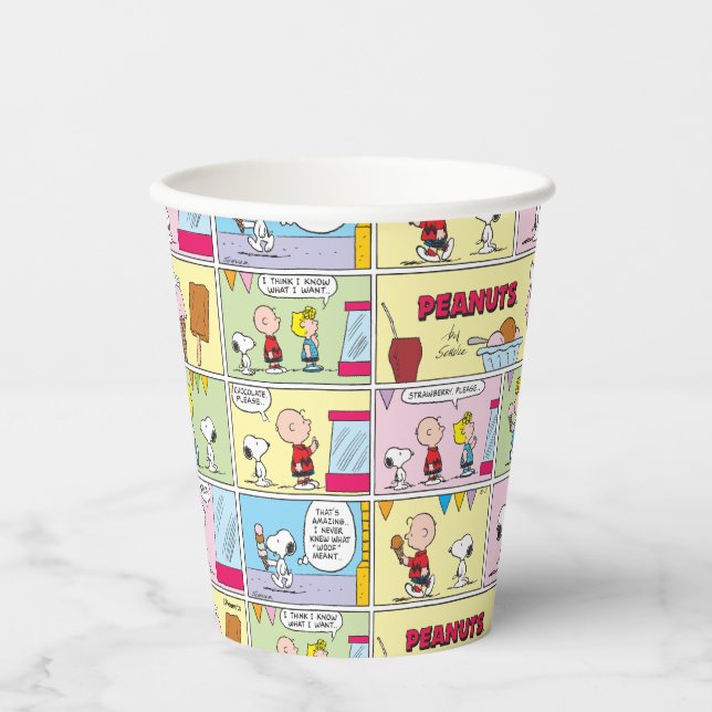 Charlie Brown, Snoopy & Sally | Eiscreme Pappbecher (Vorderseite)