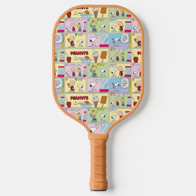 Charlie Brown, Snoopy & Sally | Eiscreme Pickleball Schläger (Vorderseite)