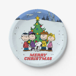 Charlie Brown und Friends Christmas Party Pappteller