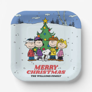 Charlie Brown und Friends Christmas Party Pappteller