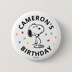 Charlie Brown und Gang Confetti Birthday Button