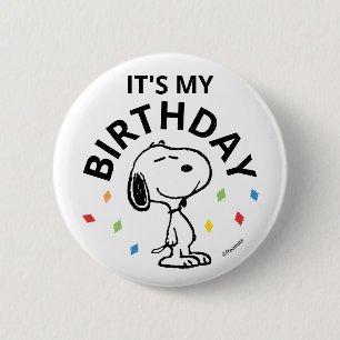 Charlie Brown und Gang Confetti Birthday Button